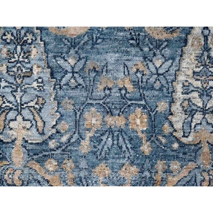 Oushak And Peshawar Wool Hand Knotted Rug Blue 8.11x12.0 -O010172