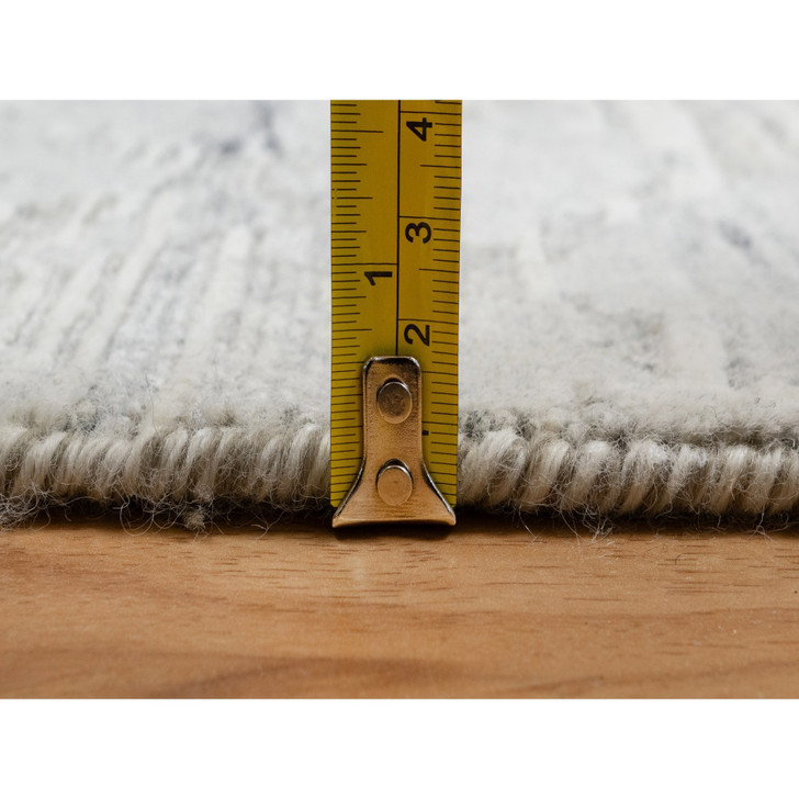 Modern and Contemporary Wool Hand Knotted Rug Grey 2.0x2.11 -O091275