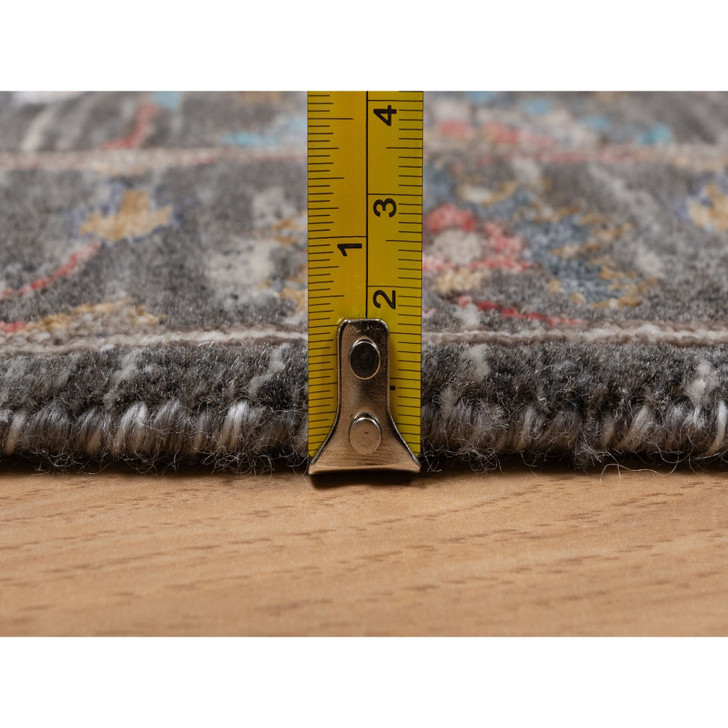 Transitional Wool & Silk Hand Knotted Rug Brown 2.0x3.0 -O091152