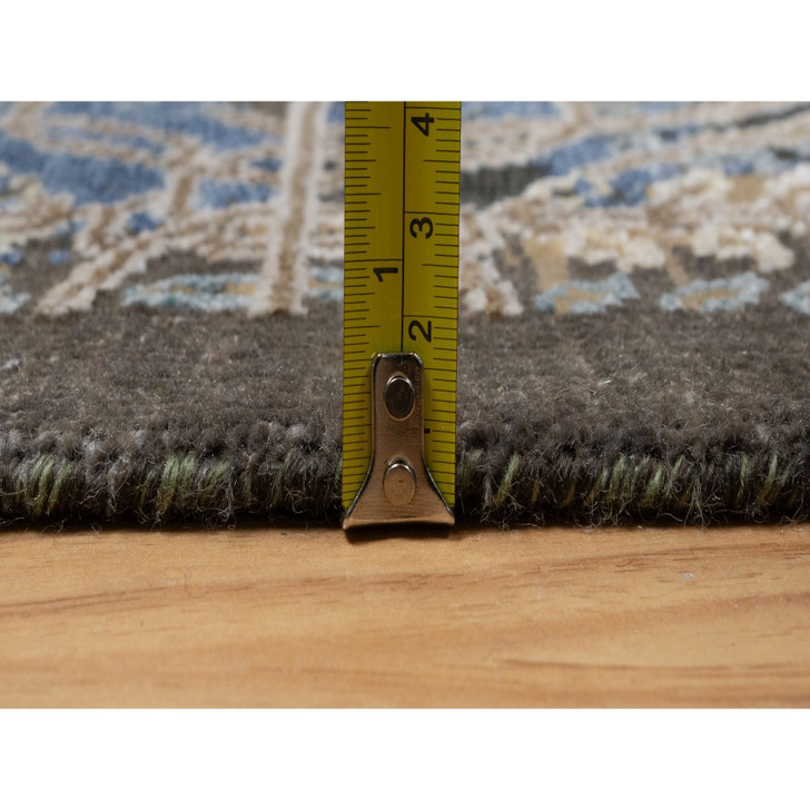 Modern and Contemporary Wool & Silk Hand Knotted Rug Brown 1.11x3.0 -O091156