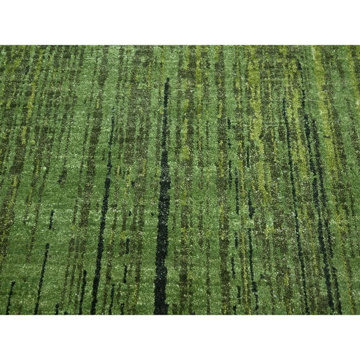 Modern and Contemporary Wool Hand Knotted Rug Green 6.1x8.10 -O075516
