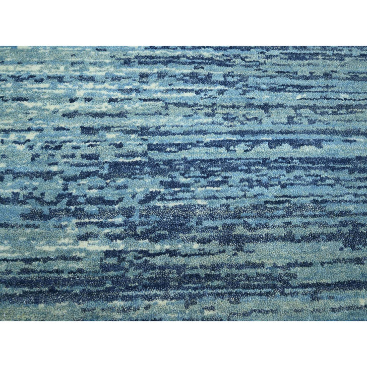 Modern and Contemporary Wool Hand Knotted Rug Blue 8.1x10.4 -O075519