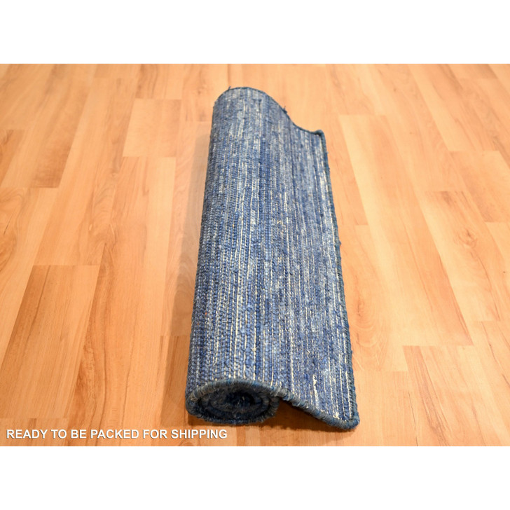 Modern and Contemporary Wool Hand Knotted Rug Blue 2.0x3.0 -O076096