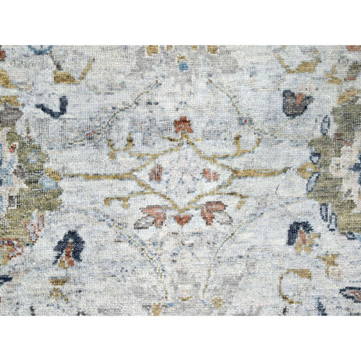 Oushak And Peshawar Wool Hand Knotted Rug Grey 9.0x11.11 -O010214