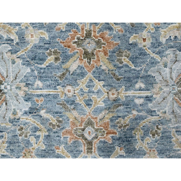 Oushak And Peshawar Wool Hand Knotted Rug Blue 8.11x11.11 -O010229