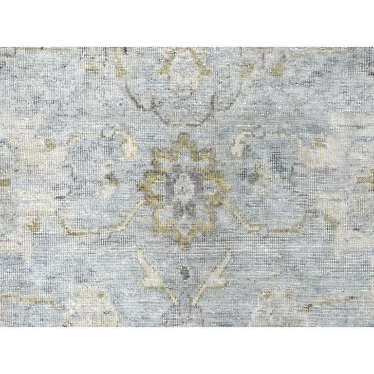 Oushak And Peshawar Wool Hand Knotted Rug Grey 9.11x13.10 -O010233