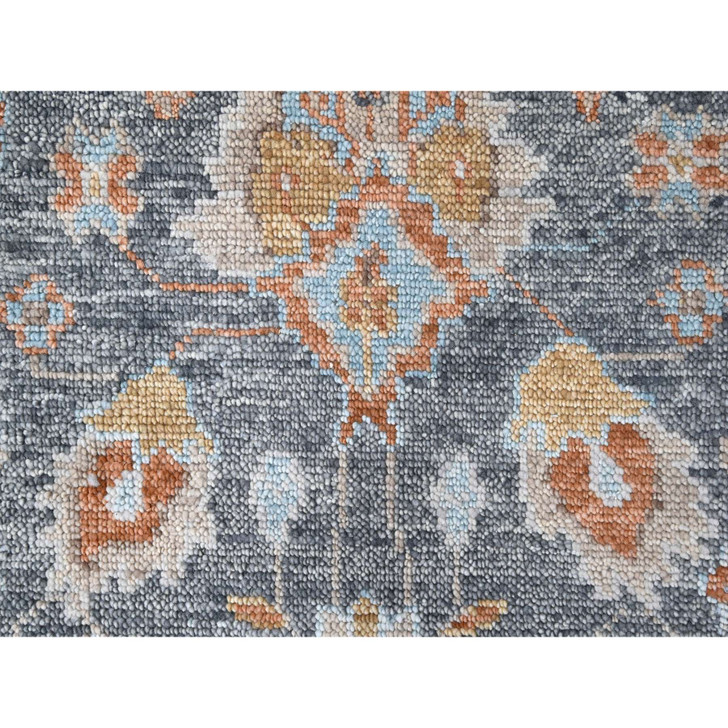 Oushak And Peshawar Wool Hand Knotted Rug Grey 8.10x11.11 -O010237