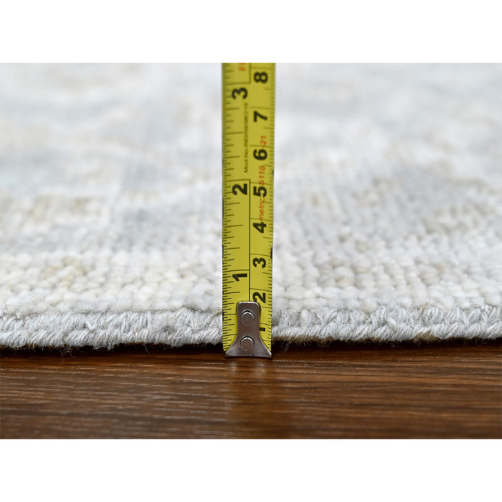 Oushak And Peshawar Wool Hand Knotted Rug Grey 2.5x8.7 -O010252