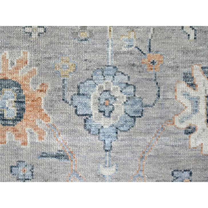 Oushak And Peshawar Wool Hand Knotted Rug Grey 11.6x14.11 -O010278