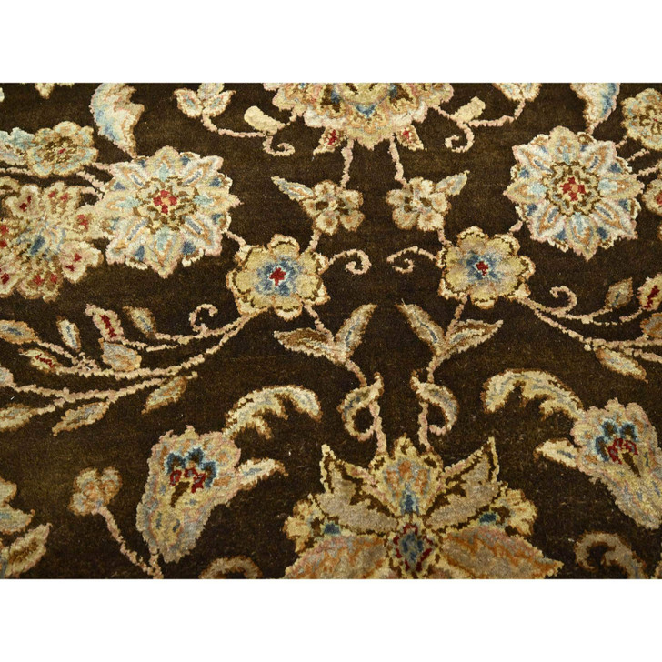 Rajasthan Wool & Silk Hand Knotted Rug Brown 7.10x10.0 -O075583