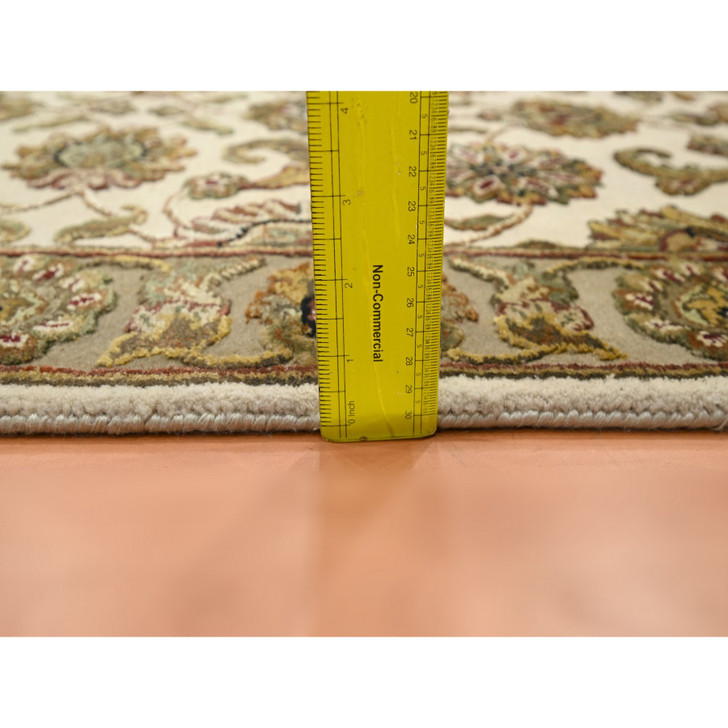 Rajasthan Wool & Silk Hand Knotted Rug Ivory 2.6x8.0 -O075621