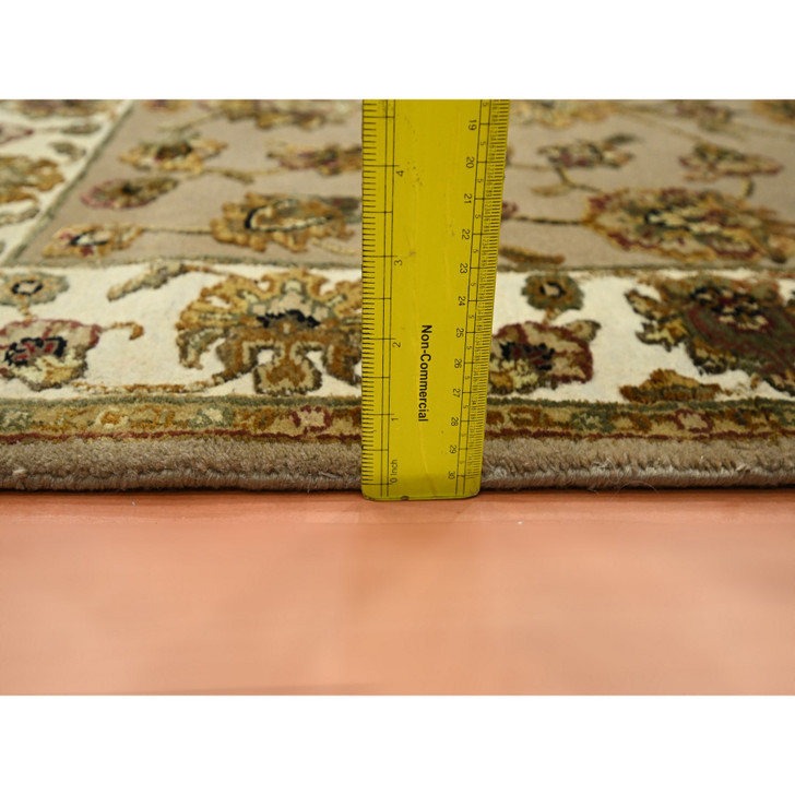 Rajasthan Wool & Silk Hand Knotted Rug Brown 2.11x5.0 -O075628