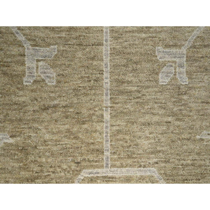 Oushak And Peshawar Wool Hand Knotted Rug Brown 8.1x10.1 -O076166