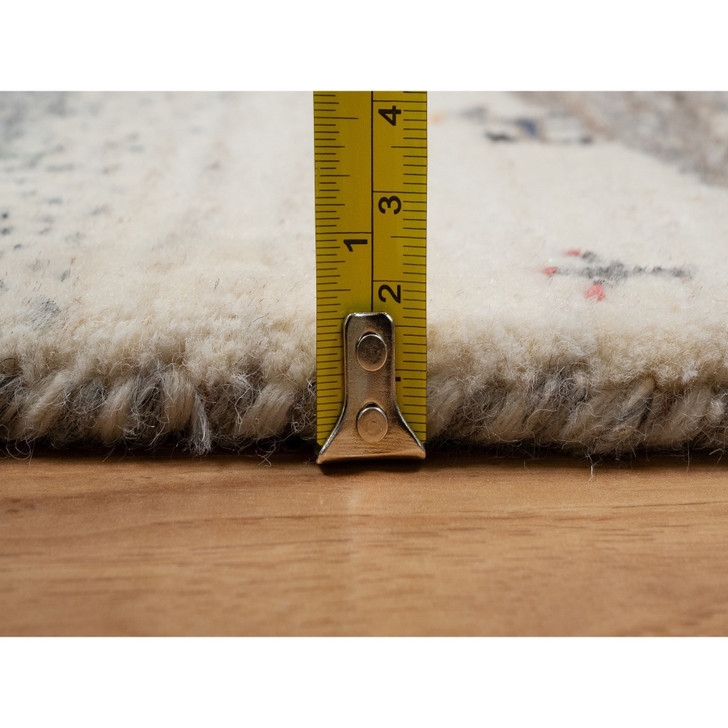 Modern and Contemporary Wool Hand Knotted Rug Ivory 2.6x9.10 -O091317