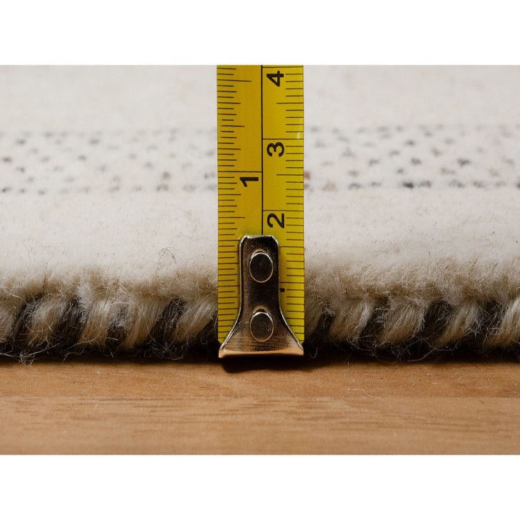 Modern and Contemporary Wool Hand Knotted Rug Ivory 2.3x4.6 -O091332