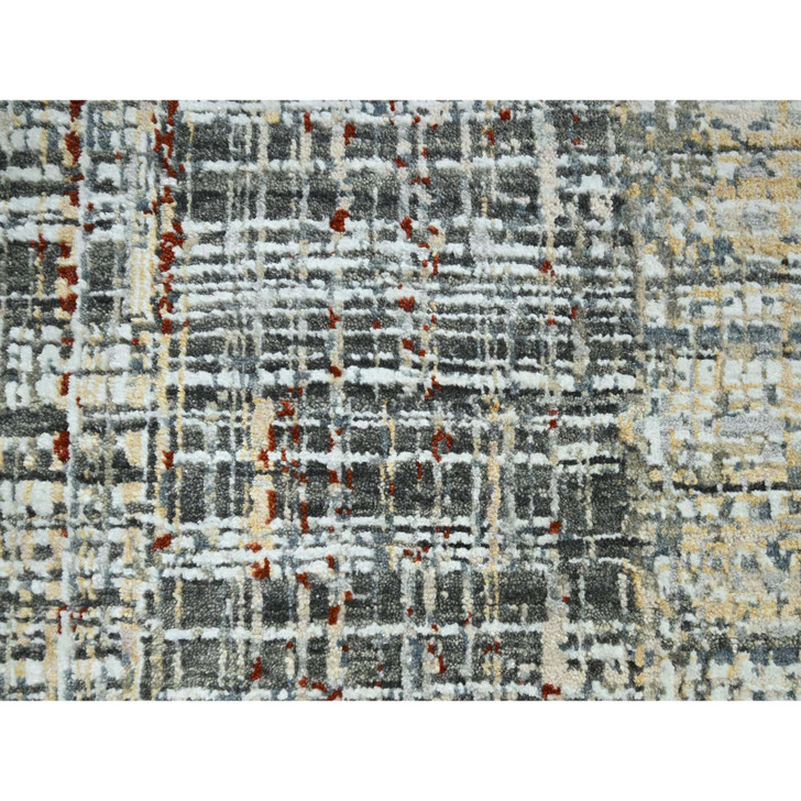 Modern and Contemporary Wool Hand Knotted Rug Grey 9.0x12.3 -O083152