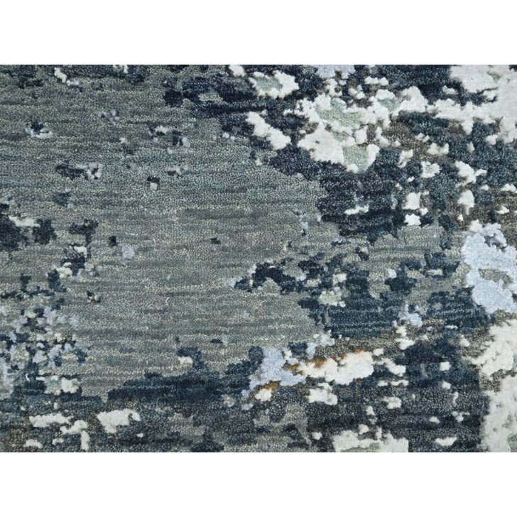 Modern and Contemporary Wool Hand Knotted Rug Grey 9.9x9.9 -O083153