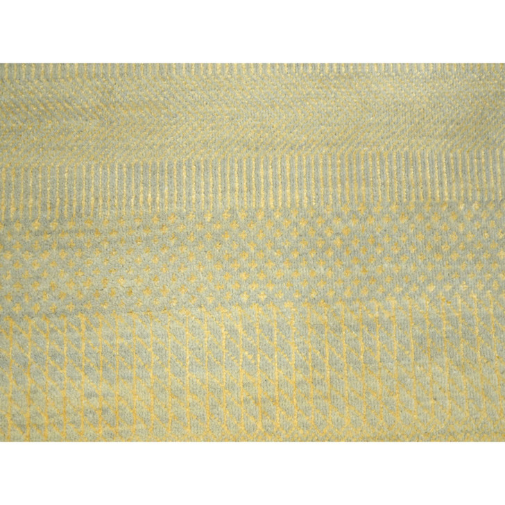 Modern and Contemporary Wool & Silk Hand Knotted Rug Yellow 7.10x7.10 -O083212
