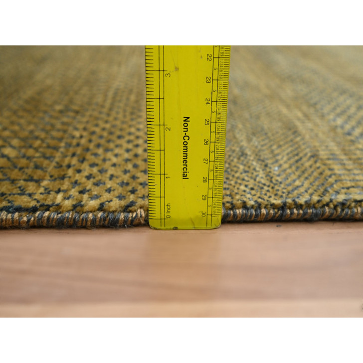 Modern and Contemporary Wool & Silk Hand Knotted Rug Brown 2.8x12.3 -O083224