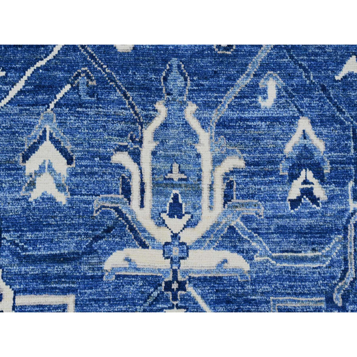 Oushak And Peshawar Wool Hand Knotted Rug Blue 8.1x9.8 -O089763