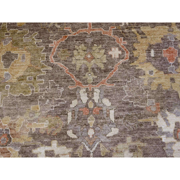 Oushak And Peshawar Wool Hand Knotted Rug Brown 9.7x13.6 -O089858
