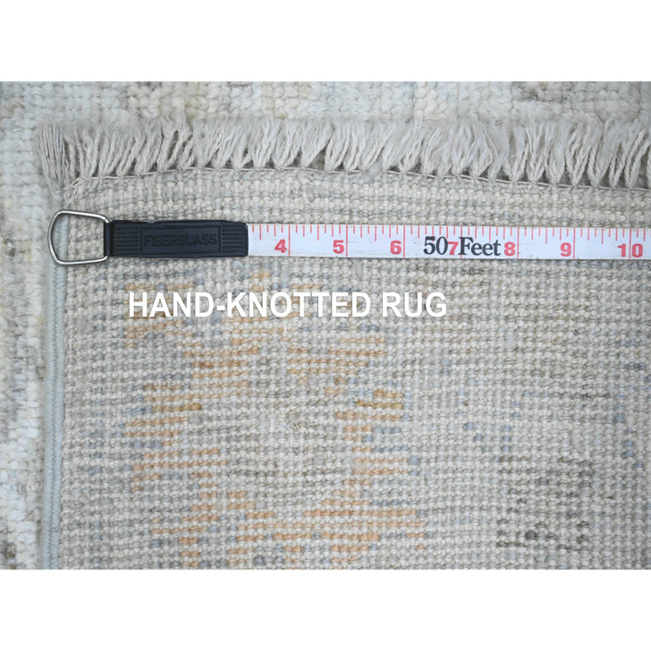 Oushak And Peshawar Wool Hand Knotted Rug Grey 2.11x9.9 -O089874