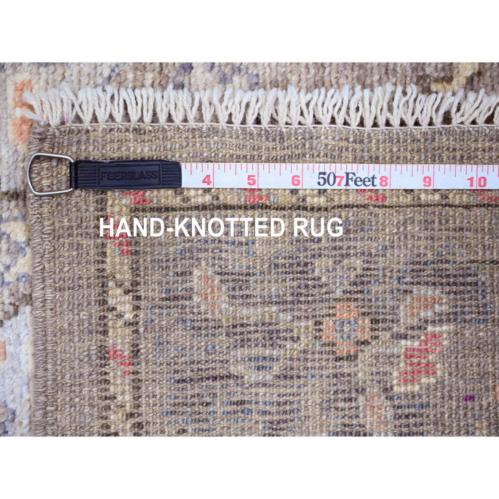 Oushak And Peshawar Wool Hand Knotted Rug Brown 2.10x7.8 -O089875