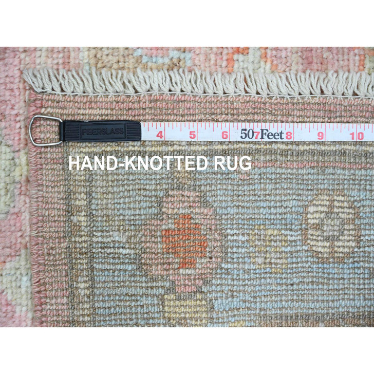 Oushak And Peshawar Wool Hand Knotted Rug Pink 2.9x9.7 -O089939