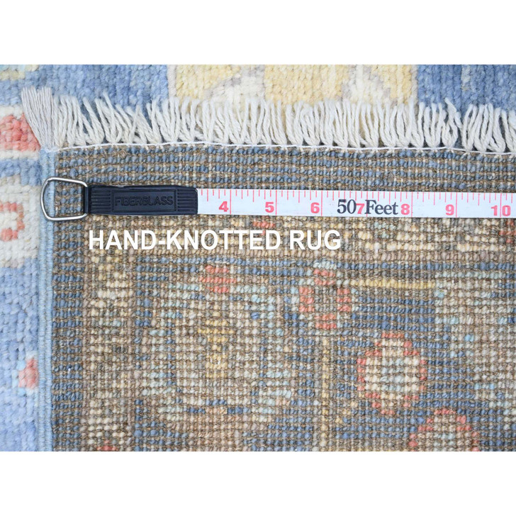 Oushak And Peshawar Wool Hand Knotted Rug Blue 2.9x9.9 -O089945