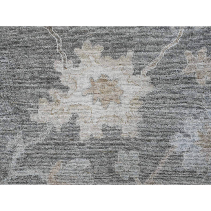 Oushak And Peshawar Wool Hand Knotted Rug Grey 9.2x11.8 -O020189