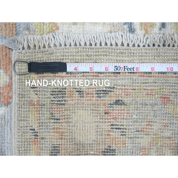 Oushak And Peshawar Wool Hand Knotted Rug Grey 3.11x11.4 -O020213