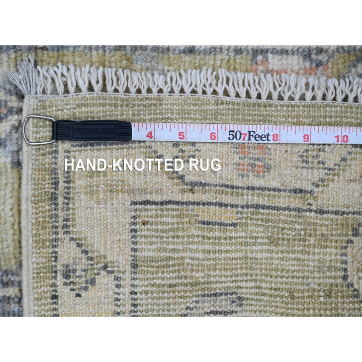 Oushak And Peshawar Wool Hand Knotted Rug Green 2.0x3.0 -O020334