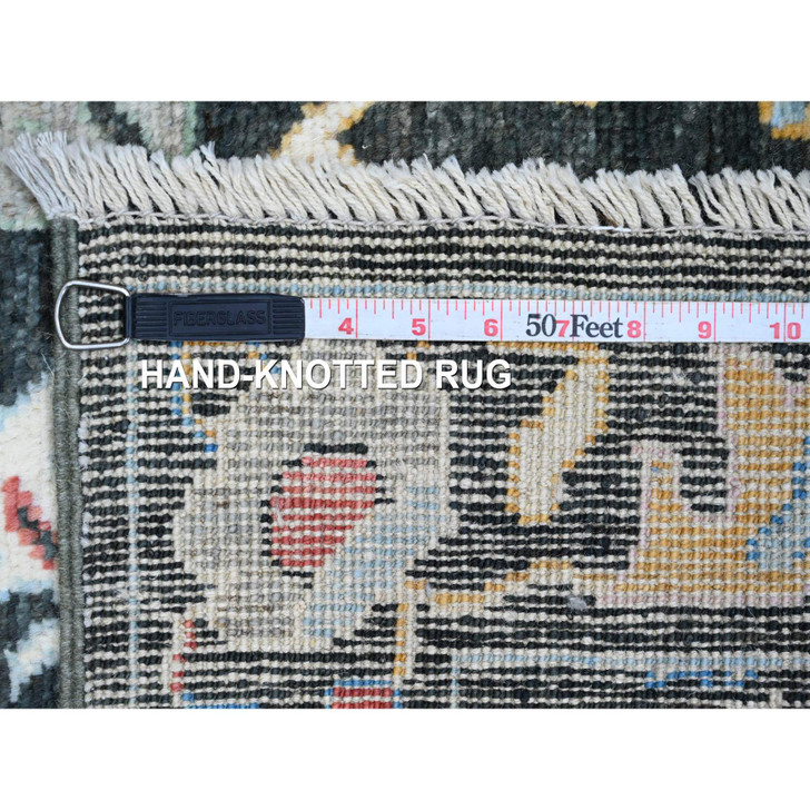 Oushak And Peshawar Wool Hand Knotted Rug Black 2.10x9.8 -O020478