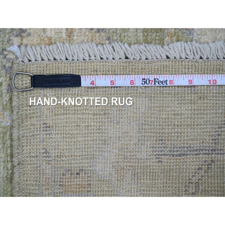 Oushak And Peshawar Wool Hand Knotted Rug Green 3.11x6.1 -O020494