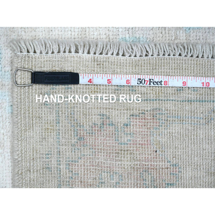 Oushak And Peshawar Wool Hand Knotted Rug Ivory 4.0x6.1 -O020564
