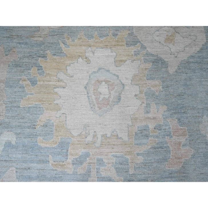 Oushak And Peshawar Wool Hand Knotted Rug Blue 11.5x14.7 -O020659