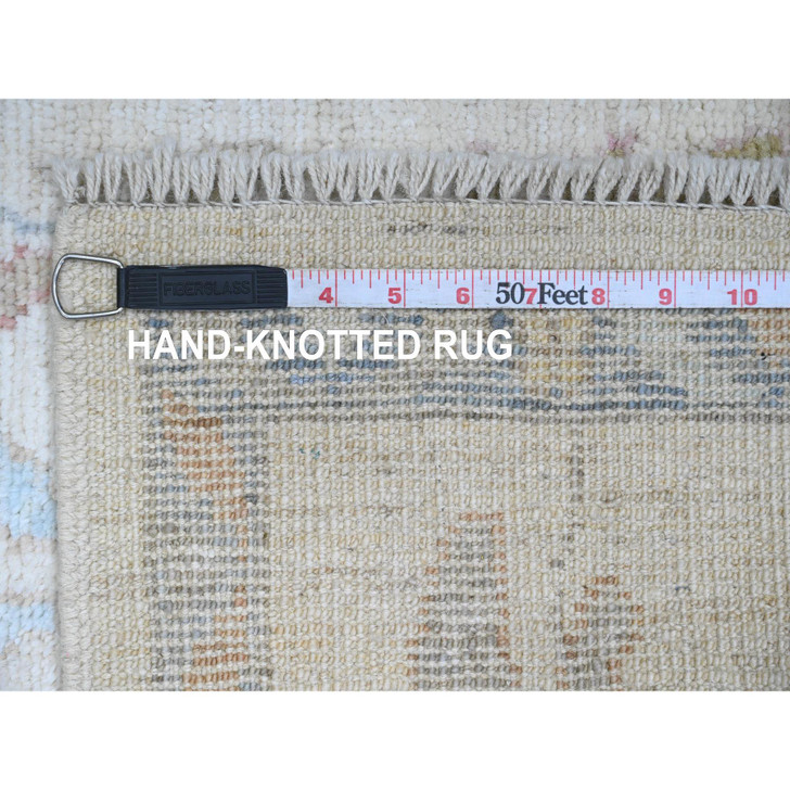 Oushak And Peshawar Wool Hand Knotted Rug Ivory 2.2x3.0 -O020790