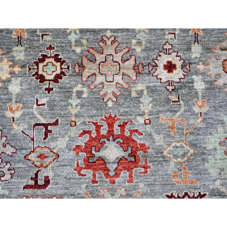 Oushak And Peshawar Wool Hand Knotted Rug Grey 7.9x9.5 -O020872