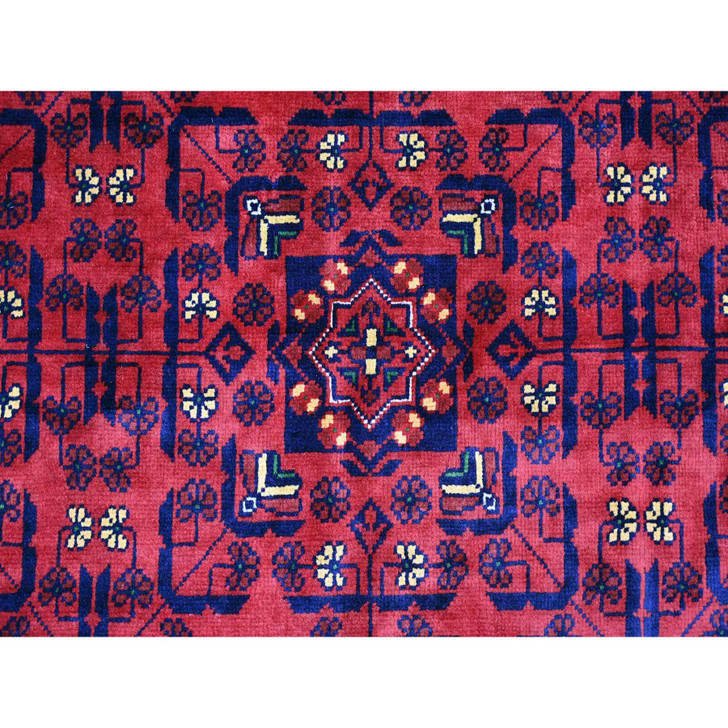 Tribal & Geometric Wool Hand Knotted Rug Red 9.10x13.1 -O020389