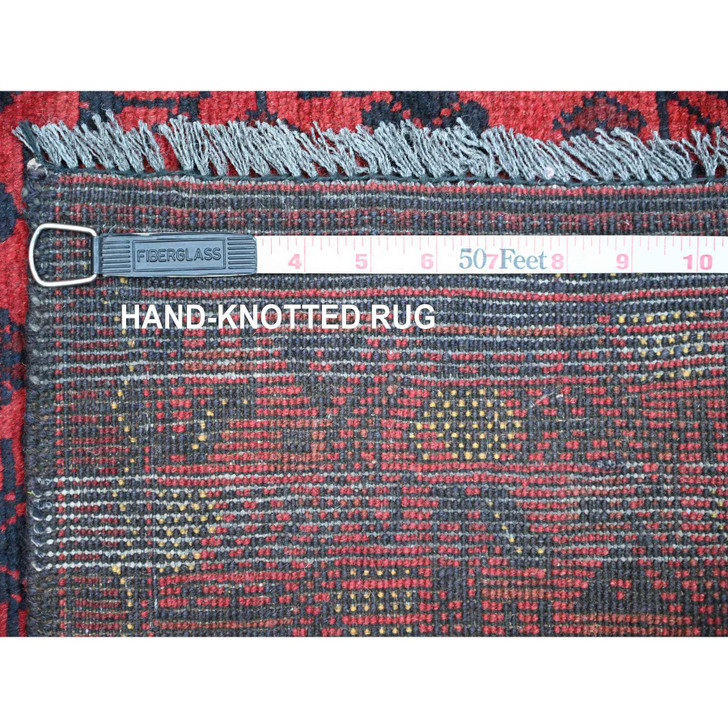 Tribal & Geometric Wool Hand Knotted Rug Red 2.9x6.6 -O020707