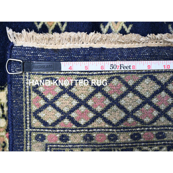 Tribal & Geometric Wool Hand Knotted Rug Blue 2.6x16.10 -O020608