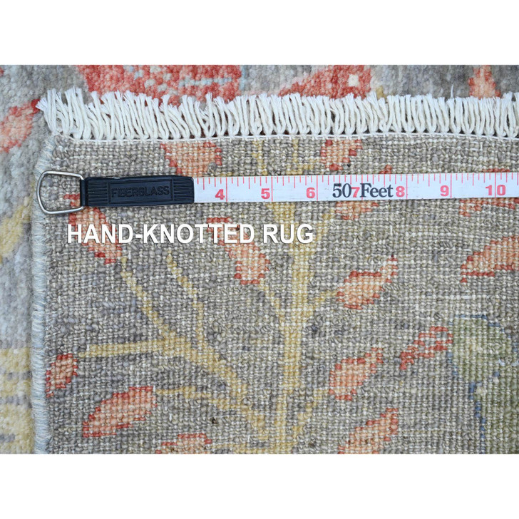 Oushak And Peshawar Wool Hand Knotted Rug Grey 2.6x15.7 -O020226