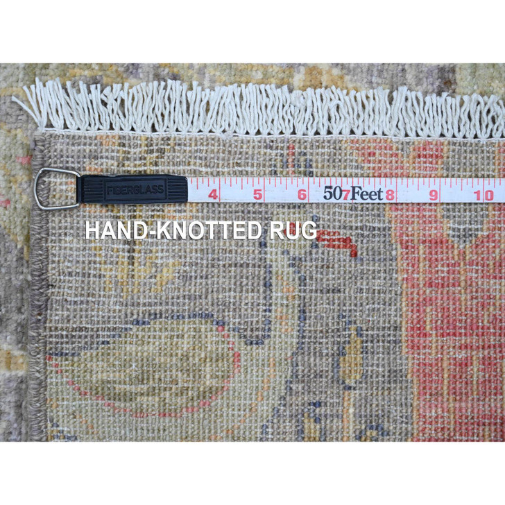 Oushak And Peshawar Wool Hand Knotted Rug Grey 2.7x9.9 -O020426