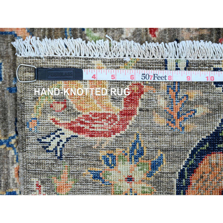 Oushak And Peshawar Wool Hand Knotted Rug Grey 1.11x2.11 -O020054