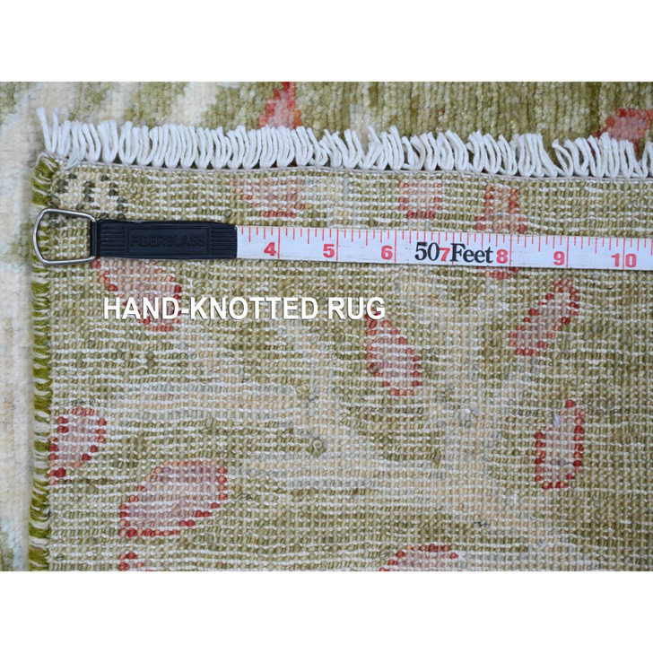 Oushak And Peshawar Wool Hand Knotted Rug Green 2.7x6.0 -O020271