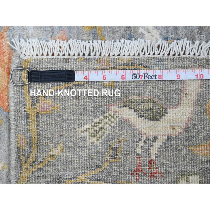 Oushak And Peshawar Wool Hand Knotted Rug Grey 2.0x6.2 -O020049