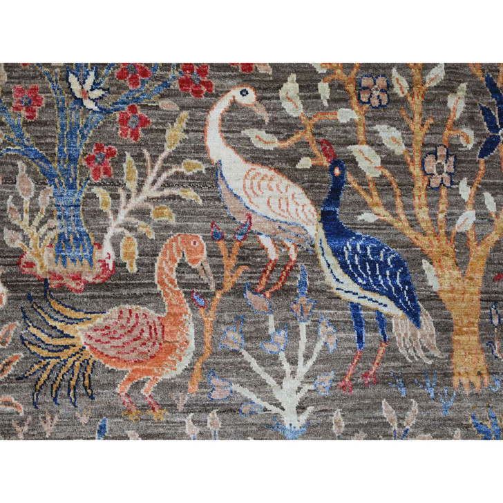 Oushak And Peshawar Wool Hand Knotted Rug Grey 8.11x11.11 -O020174