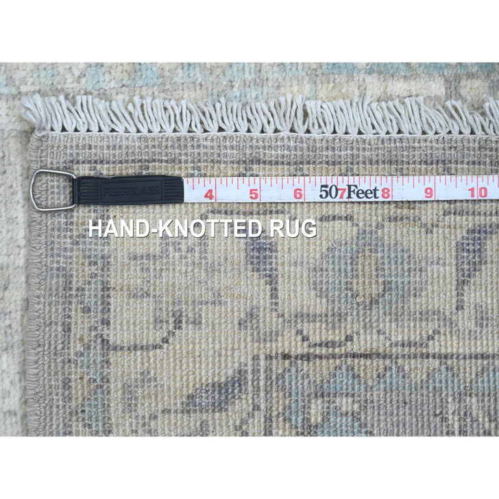 Oushak And Peshawar Wool Hand Knotted Rug Grey 2.8x9.11 -O020499