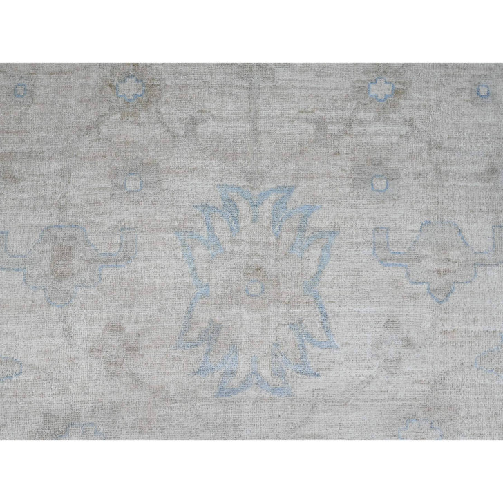 Oushak And Peshawar Wool Hand Knotted Rug Ivory 15.3x19.2 -O020859