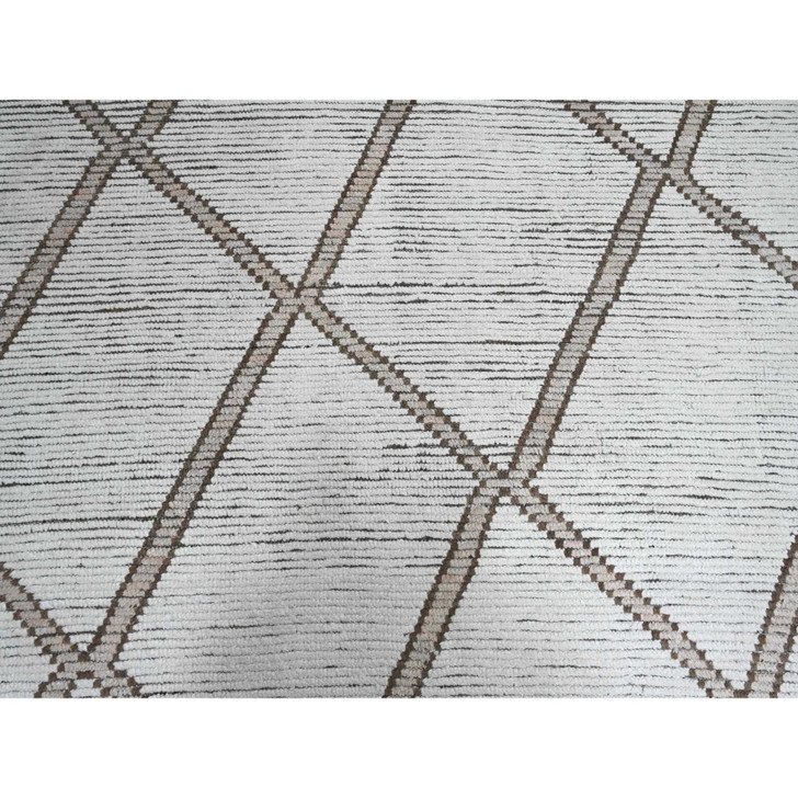 Tribal & Geometric Wool Hand Knotted Rug Ivory 15.9x23.5 -O020232